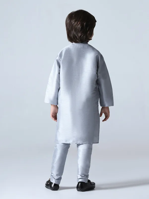 Boys_Grey_Dupion_Silk_Straight_Kurta_With_Trousers