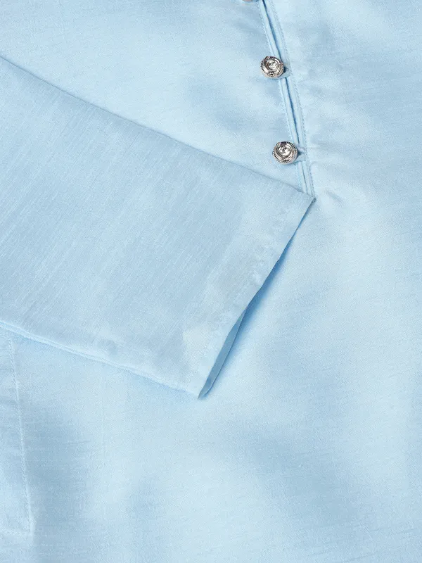 Boys_Sky_Blue_Dupion_Silk_Kurta_With_Pyjama