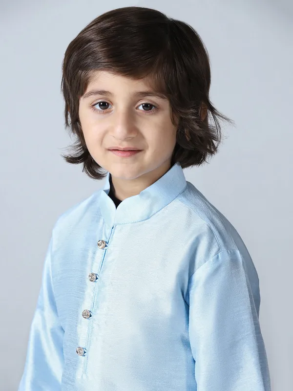 Boys_Sky_Blue_Dupion_Silk_Kurta_With_Pyjama