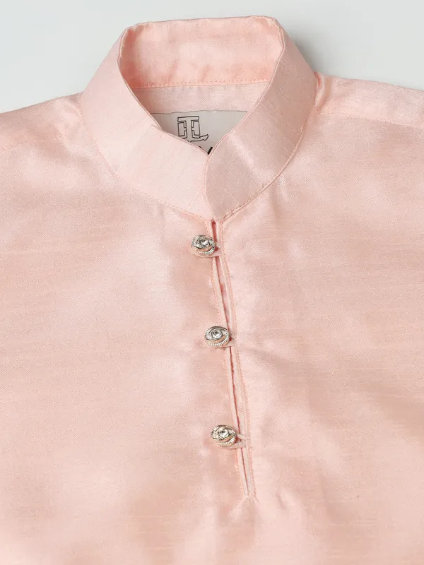 Boys_Peach_Mandarin_Collar_Regular_Kurta_Sets