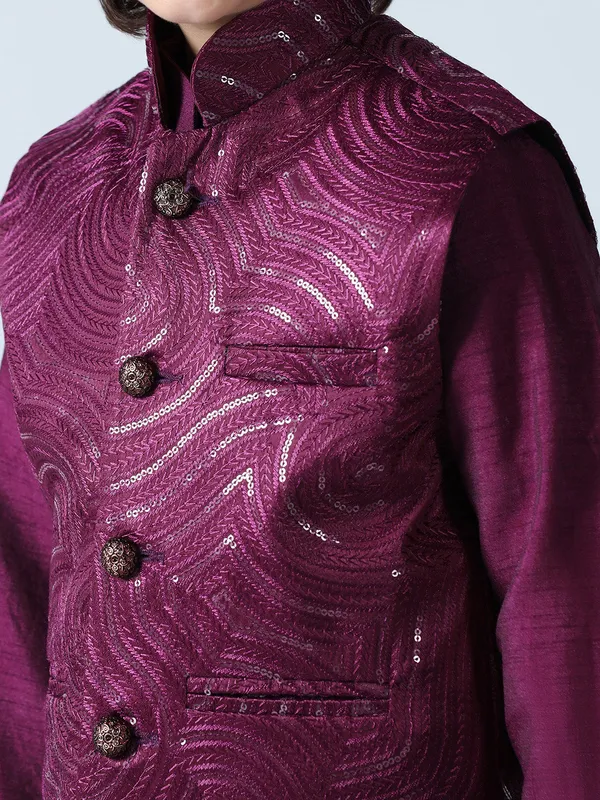 Boy_Wine_Embroided_Jakcet_Kurta_Set