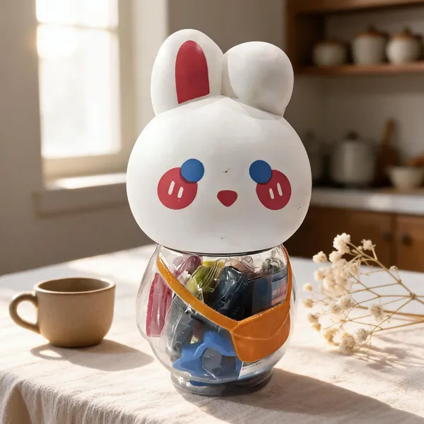 White_Rabbit_Character_Eraser_Set_In_Transparent_Container