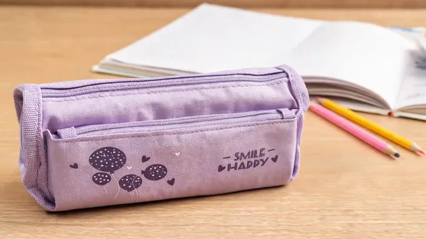 Purple_Fabric_Multi-Compartment_Zippered_Pencil_Pouch_For_Kids