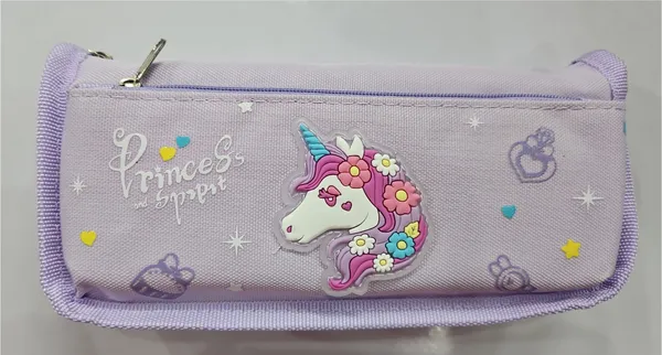 Lavender_Fabric_Unicorn_Print_Zippered_Pencil_Pouch_For_Kids