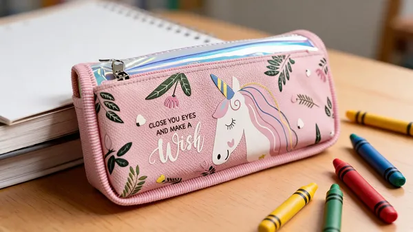 Pink_Fabric_Unicorn_Print_Zippered_Pencil_Pouch_For_Kids
