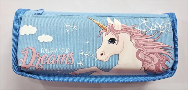 Blue_Fabric_Unicorn_Print_Zippered_Pencil_Pouch_For_Kids
