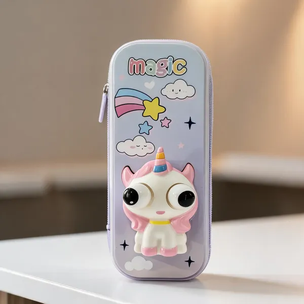 Pink_Unicorn_Hard_Shell_Zippered_Pencil_Case_For_Kids