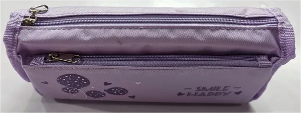 Purple_Fabric_Multi-Compartment_Zippered_Pencil_Pouch_For_Kids