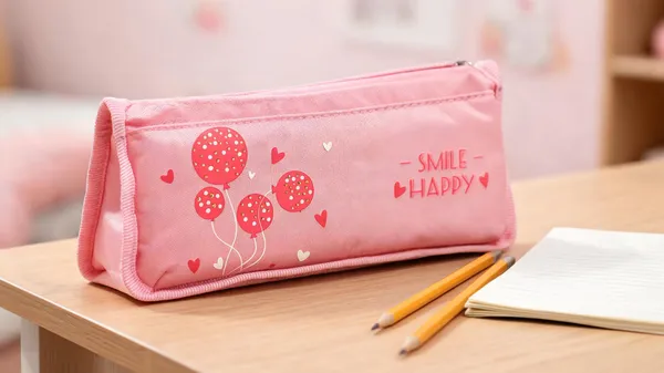 Pink_Balloon_Heart_Print_Zippered_Pencil_Pouch_For_Kids