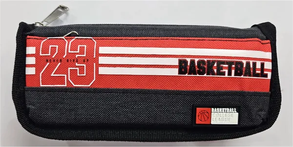 Red_Black_Fabric_Basketball_Print_Zippered_Pencil_Pouch_For_Kids