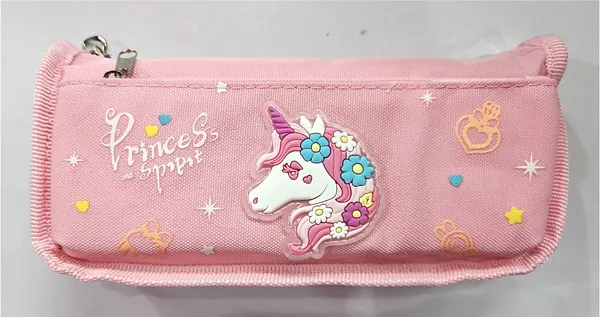 Pink_Fabric_Unicorn_Print_Zip_Pencil_Pouch_For_Kids