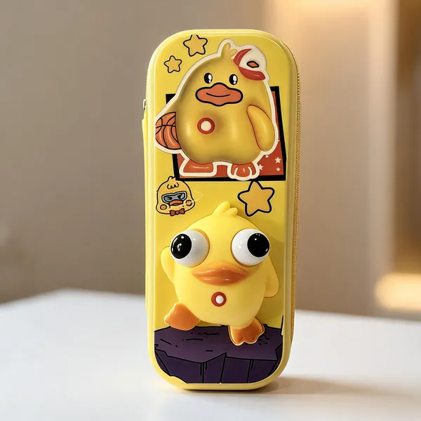 Yellow_3D_Duck_Zippered_Pencil_Case_For_Kids