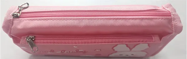 Pink_Bunny_Print_Zippered_Pencil_Pouch_For_Kids