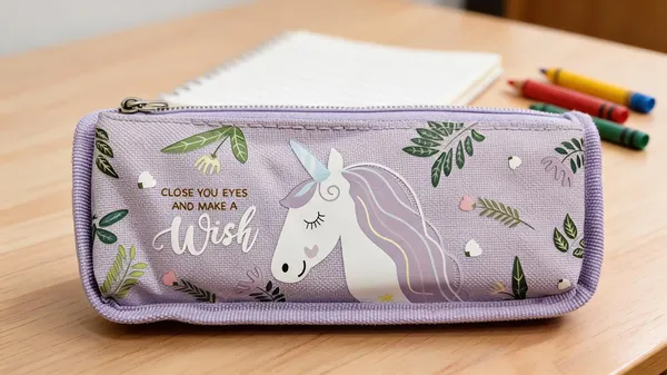 Lavender_Fabric_Unicorn_Print_Zippered_Pencil_Pouch_For_Kids