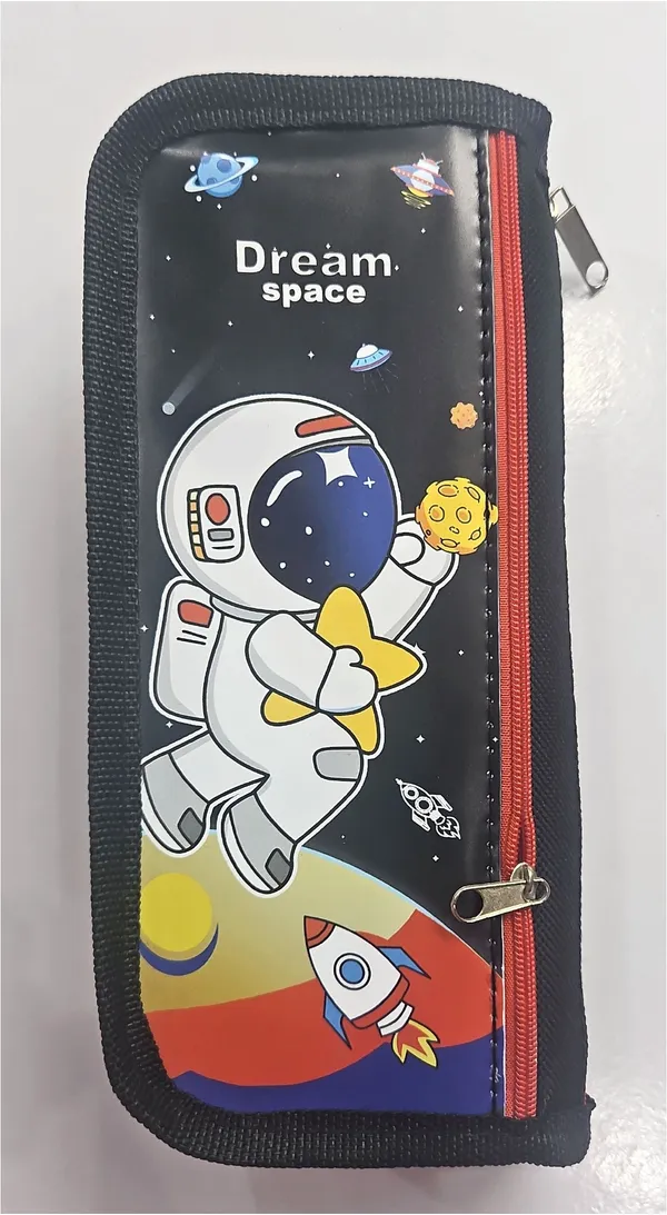 Black_Space_Astronaut_Print_Zippered_Pencil_Pouch_For_Kids