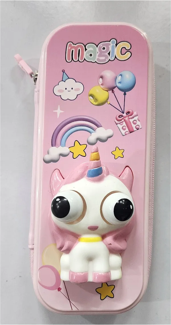 Pink_3D_Unicorn_Magic_Zippered_Pencil_Case_For_Kids