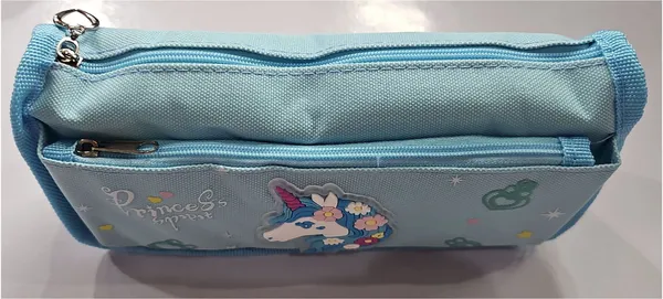 Blue_Fabric_Unicorn_Print_Zip_Pencil_Pouch_For_Kids