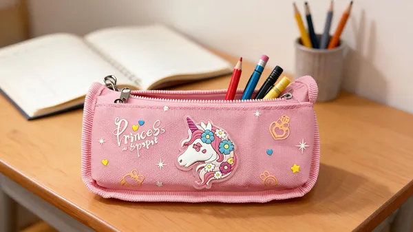 Pink_Fabric_Unicorn_Print_Zip_Pencil_Pouch_For_Kids