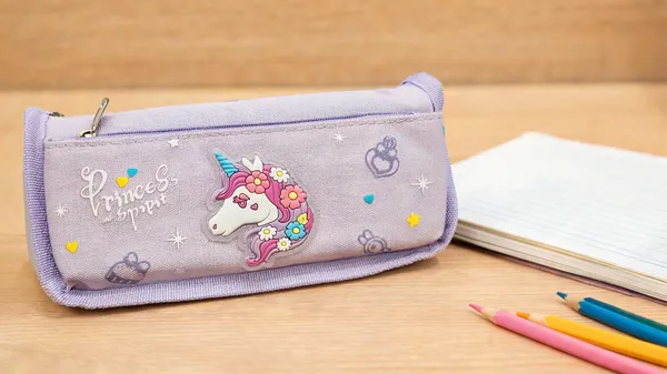 Lavender_Fabric_Unicorn_Print_Zippered_Pencil_Pouch_For_Kids