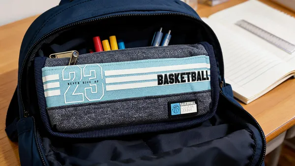 Blue_Fabric_Basketball_Print_Pencil_Pouch_For_Kids