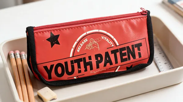 Red_Fabric_Youth_Patent_Zippered_Pencil_Pouch_For_Kids