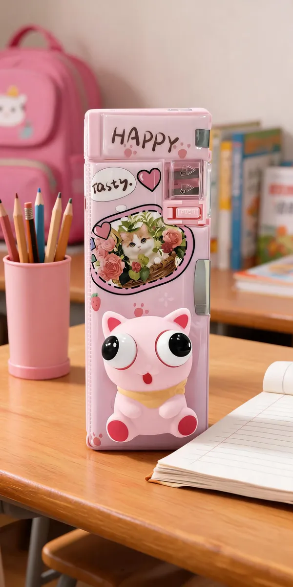 Pink_Plastic_Cat_Design_Pencil_Box_For_Kids