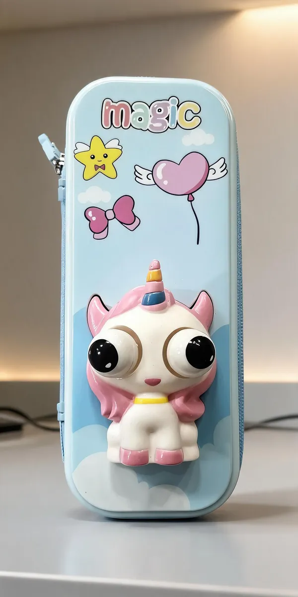 Blue_3D_Unicorn_Zippered_Pencil_Case_For_Kids