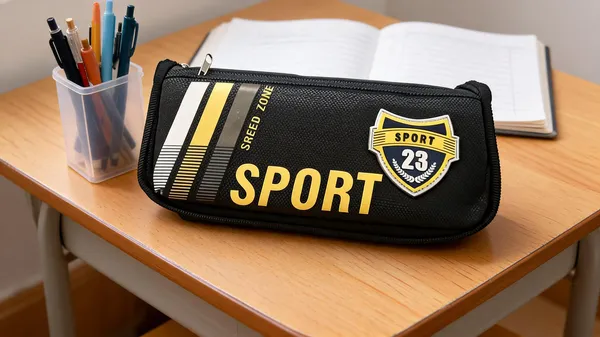 Black_Fabric_Sport_Print_Zippered_Pencil_Pouch_For_Kids