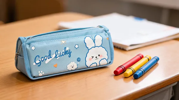 Blue_Fabric_Rabbit_Print_Zippered_Pencil_Pouch_For_Kids