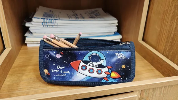 Blue_Fabric_Space_Print_Zippered_Pencil_Pouch_For_Kids