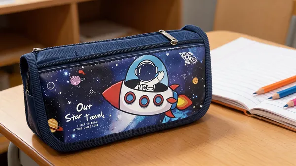 Blue_Fabric_Space_Print_Zippered_Pencil_Pouch_For_Kids