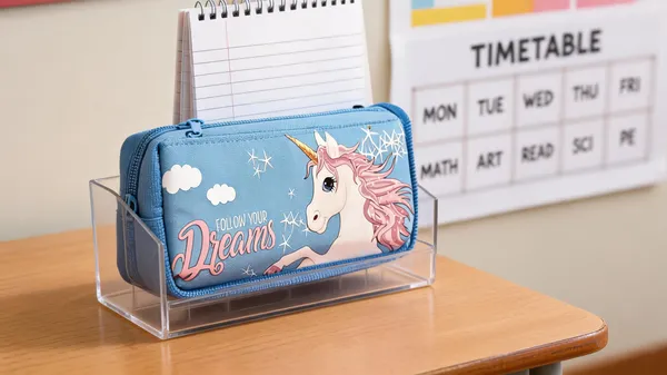 Blue_Fabric_Unicorn_Print_Zippered_Pencil_Pouch_For_Kids