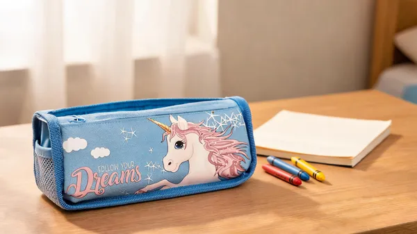Blue_Fabric_Unicorn_Print_Zippered_Pencil_Pouch_For_Kids