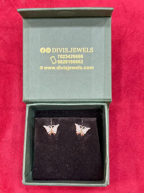 Pink_925_Silver_Butterfly_Stud_Earrings_For_Women