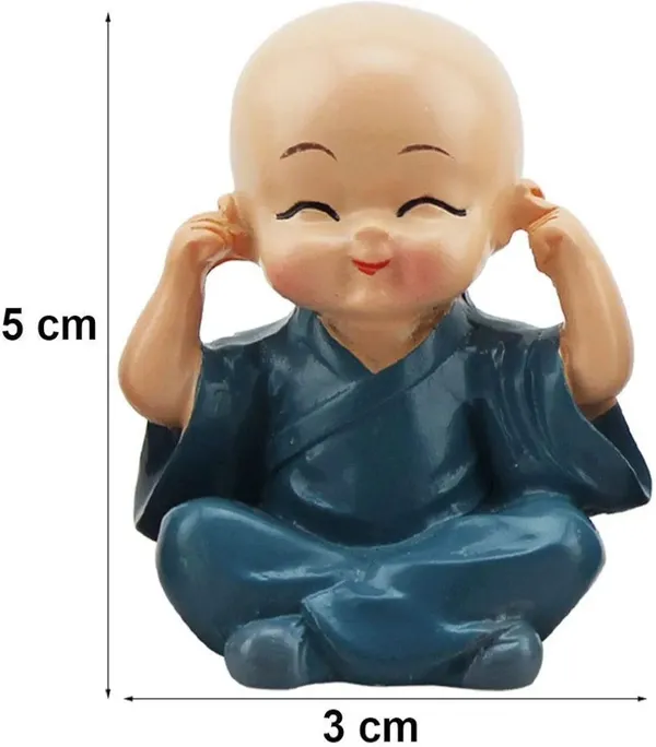 Krishan_Cute_Monk_Figurines_Set_of_4_Decorative_Showpiece__-__7_cm_(Polyresin,_Brown,_Orange,_Purple,_Blue)