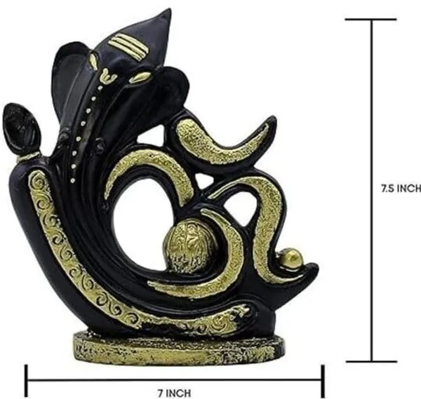 Krishan_Modern_Abstract_Ganesha_Statue_with_OM_Symbol_-Idol_for_Home_Temple_Decor_Decorative_Showpiece__-__19_cm_(Resin,_Black)