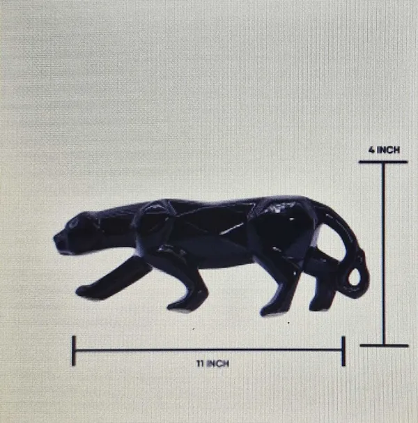 Krishan_Modern_Geometric_Black_Panther_Sculpture_-_10-Inch_Statue_for_Desk_Decor_Decorative_Showpiece__-__11_cm_(Resin,_Black)