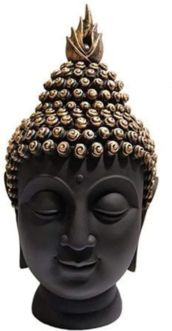 Krishan_Zen_Buddha_Head_Statue_-_14_cm_Black_&_Gold_Resin_Idol_for_Meditation_Decorative_Showpiece__-__14_cm_(Polyresin,_Black)