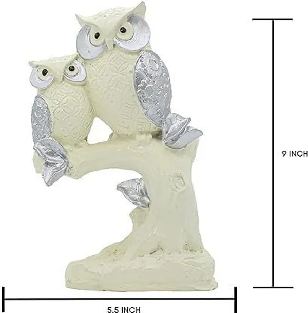 Krishan_Rustic_Owl_Couple_Statue_on_Branch_-_Vintage_Silver_&_Cream_Forest_Animal_Decor_Decorative_Showpiece__-__22_cm_(Resin,_White)