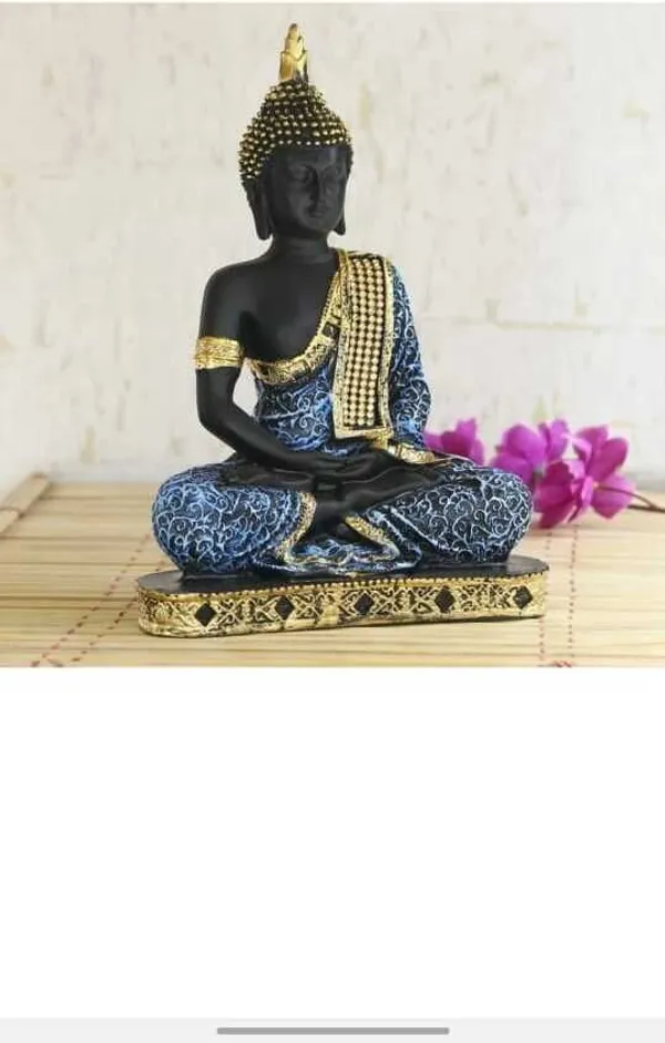 Krishan_Meditating_Buddha_Statue_–_Black_&_Blue_Decorative_Showpiece__-__23_cm_(Resin,_Blue)