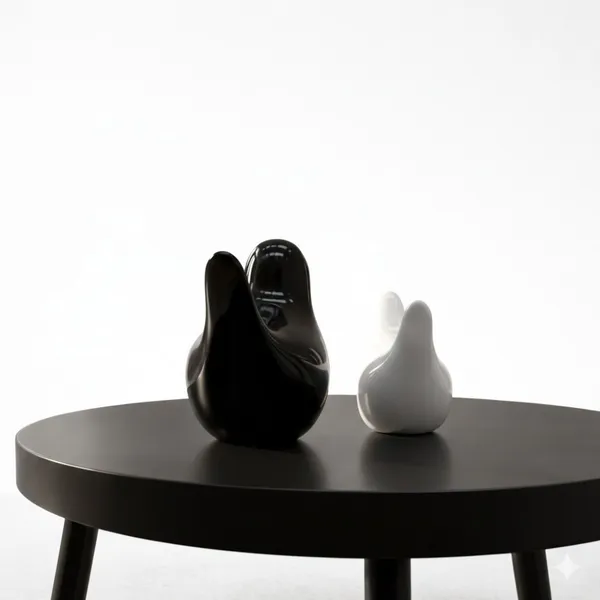 Krishan_Black_and_white_pair_of_birds_|_2_pair_of_birds_showpiece_Decorative_Showpiece__-__9_cm_(Terracotta,_White,_Black)