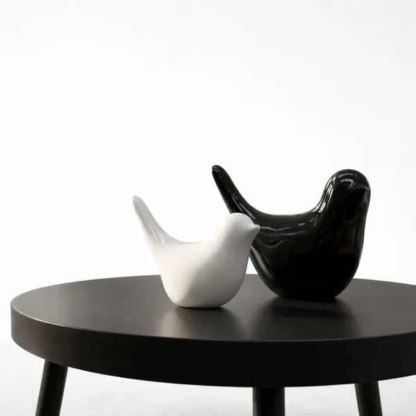 Krishan_Black_and_white_pair_of_birds_|_2_pair_of_birds_showpiece_Decorative_Showpiece__-__9_cm_(Terracotta,_White,_Black)