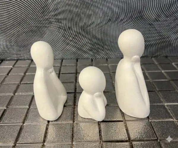 Krishan_Abstract_Thinker_Sculptures_-_Set_of_3_|Showpiece_for_Home_,Office_,_Living_Room_Decorative_Showpiece__-__13_cm_(Terracotta,_White)