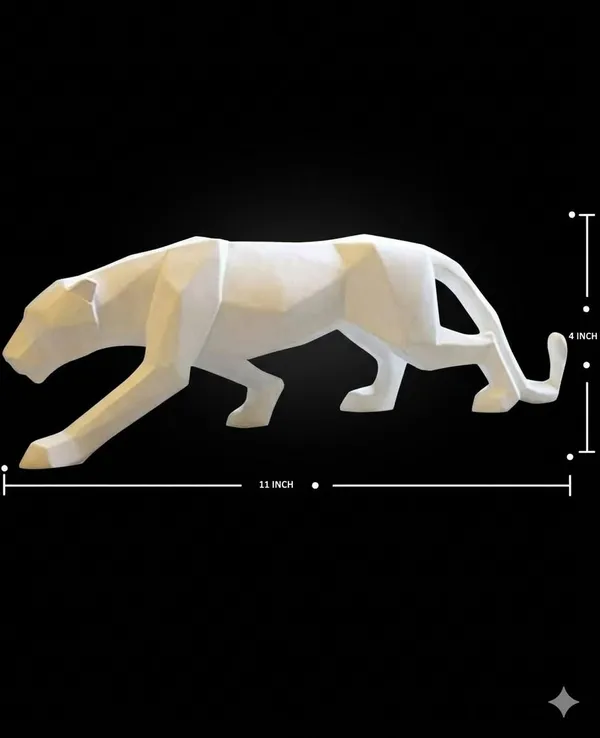 SKHOMES_Geometric_Lion_Statue_Showpiece:_Decorative_Animal_Figurine_for_Home_Decor_Decorative_Showpiece__-__10_cm_(Ceramic,_White)