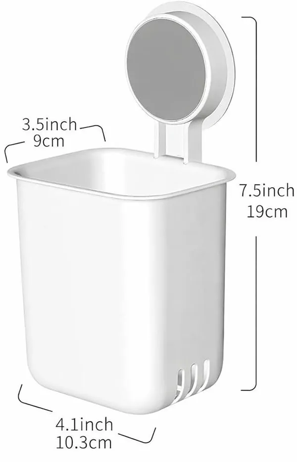 SKHOMES_THSETOF2_Plastic_Toothbrush_Holder_(White,_Wall_Mount)