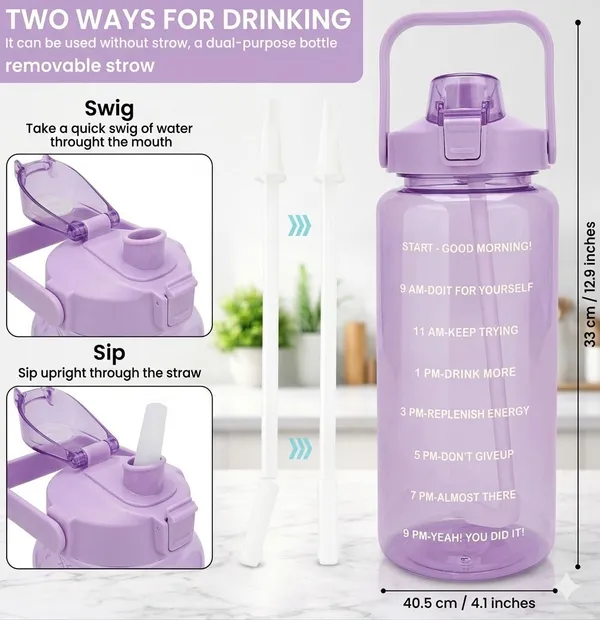 SKHOMES_Portable_Wide_Mouth_BPA_Free_Motivational_pack_of_3_Transparent_Water_Bottle_3200_ml_Water_Bottles_(Set_of_3,_Multicolor)