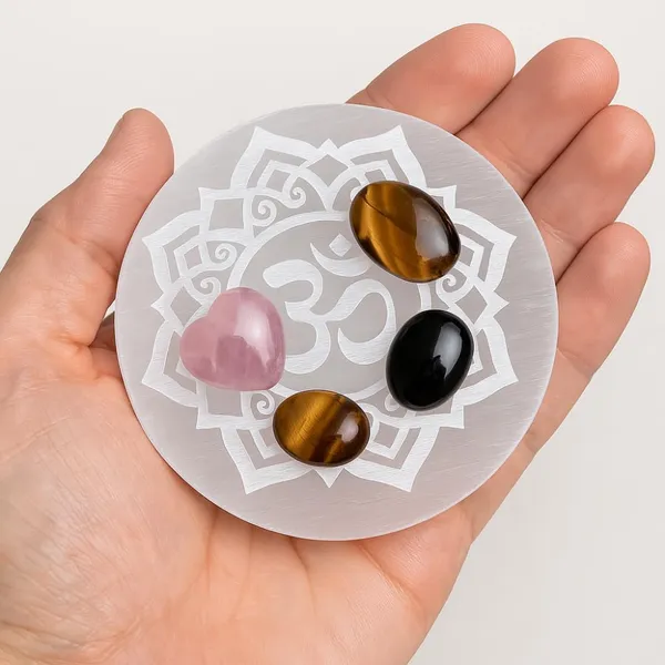 Zenvibes_Certified_Selenite_Crystal_Charging_Plate_Engraved_3_Inch_Om_Flower_Of_Life_Selenite_Plate_For_Crystal_Cleansing_Re_Energy_Work_Meditation_And_Pooja_3_Inch_Om_Flower_Of_Life