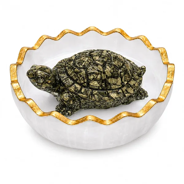 Pyrite_Tortoise_With_Selenite_Bowl_Natural_Pyrite_Turtle_Energy_Symbol