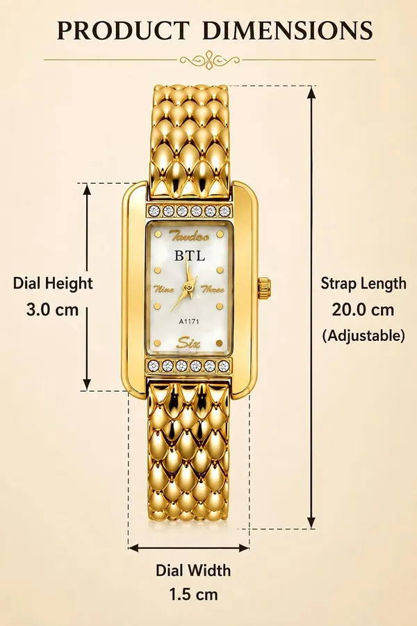 Women_S_Rectangular_Analog_Watch_Metal_Strap