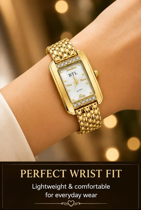 Women_S_Rectangular_Analog_Watch_Metal_Strap